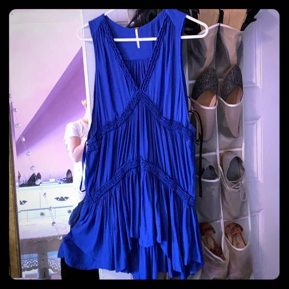 NEVER WORN free people gorgeous deep blue tunic